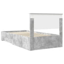 vidaXL Ágykeret fiókkal tárolóval Betonszürke 100 x 200 cm Szerelt Fa