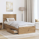vidaXL Ágykeret fejtámlával fiókkal Artisan tölgy 90 x 200 cm Faanyag
