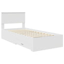 vidaXL Ágykeret fejtámlával fiókkal Fehér 90 x 190 cm Faanyag