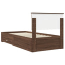 vidaXL Ágykeret fejtámlával Barna tölgy és ezüst 90 x 190 cm Faanyag