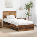 vidaXL Ágykeret fejtámlával fiókkal Öreg fa 90 x 190 cm Faanyag