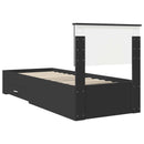 vidaXL Ágykeret fejtámlával Fekete és Ezüst 75 x 190 cm Faanyag
