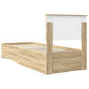 vidaXL Ágykeret fejtámlával Sonoma tölgy és ezüst 75 x 190 cm Faanyag