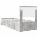 vidaXL Ágykeret fejtámlával Beton szürke és ezüst 70 x 190 cm Faanyag