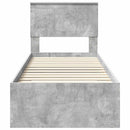 vidaXL Ágykeret fejtámlával Beton szürke és ezüst 70 x 190 cm Faanyag