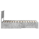 vidaXL Ágykeret fejtámlával Beton szürke és ezüst 70 x 190 cm Faanyag