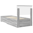 vidaXL Ágykeret fejtámlával Szürke Sonoma és ezüst 75 x 190 cm Faanyag