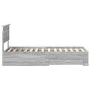 vidaXL Ágykeret fiókkal Szürke Sonoma és ezüst 75 x 190 cm Szerelt Fa