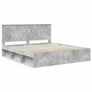 vidaXL Ágykeret fejtámlával Beton 180 x 200 cm Tömör fenyőfa