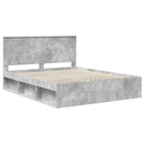 vidaXL Ágykeret fejtámlával Beton 160 x 200 cm Tömör fenyőfa