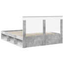 vidaXL Ágykeret fejtámlával Beton 160 x 200 cm Tömör fenyőfa