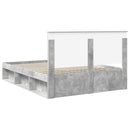 vidaXL Ágykeret fejtámlával Beton Szürke 150 x 200 cm Tömör fenyőfa