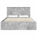 vidaXL Ágykeret fejtámlával Beton Szürke 150 x 200 cm Tömör fenyőfa