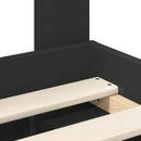 vidaXL Ágykeret fejtámlával Fekete 140 x 200 cm Tömör fenyőfa