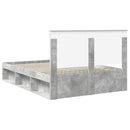 vidaXL Ágykeret fejtámlával Beton 140 x 200 cm Tömör fenyőfa