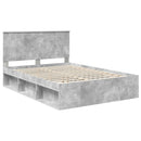vidaXL Ágykeret fejtámlával Beton Szürke 135 x 190 cm Tömör fenyőfa