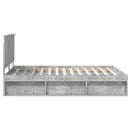 vidaXL Ágykeret fejtámlával Beton Szürke 135 x 190 cm Tömör fenyőfa