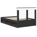 vidaXL Ágykeret fejtámlával Fekete 120 x 200 cm Tömör fenyőfa