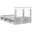 vidaXL Ágykeret fejtámlával Beton 120 x 200 cm Tömör fenyőfa