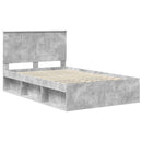 vidaXL Ágykeret fejtámlával Beton 120 x 190 cm Tömör fenyőfa