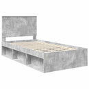 vidaXL Ágykeret fejtámlával Beton Szürke 100 x 200 cm Tömör fenyőfa