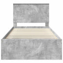 vidaXL Ágykeret fejtámlával Beton Szürke 100 x 200 cm Tömör fenyőfa