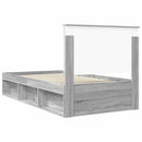 vidaXL Ágykeret fejtámlával Szürke Sonoma 100 x 200 cm Tömör fenyőfa