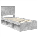 vidaXL Ágykeret fejtámlával Beton 90 x 200 cm Tömör fenyőfa