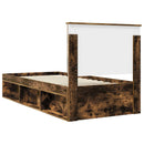 vidaXL Ágykeret fejtámlával Füstölt tölgy 90 x 200 cm Tömör fenyőfa