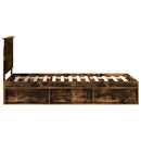 vidaXL Ágykeret fejtámlával Füstölt tölgy 90 x 200 cm Tömör fenyőfa