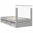 vidaXL Ágykeret fejtámlával Szürke Sonoma 90 x 190 cm Tömör fenyőfa