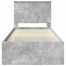 vidaXL Ágykeret fejtámlával Beton Szürke 90 x 190 cm Tömör fenyőfa