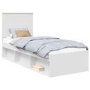 vidaXL Ágykeret fejtámlával Fehér 75 x 190 cm Tömör fenyőfa