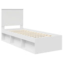 vidaXL Ágykeret fejtámlával Fehér 75 x 190 cm Tömör fenyőfa