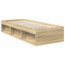 vidaXL Ágykeret fejtámlával Sonoma tölgy 75 x 190 cm Tömör fenyőfa