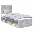 vidaXL Ágykeret fejtámlával Beton Szürke 75 x 190 cm Tömör fenyőfa