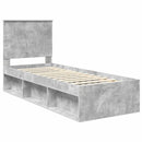 vidaXL Ágykeret fejtámlával Beton Szürke 75 x 190 cm Tömör fenyőfa