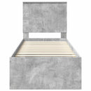 vidaXL Ágykeret fejtámlával Beton Szürke 75 x 190 cm Tömör fenyőfa