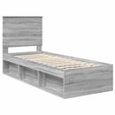 vidaXL Ágykeret fejtámlával Szürke Sonoma 75 x 190 cm Tömör fenyőfa