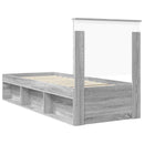 vidaXL Ágykeret fejtámlával Szürke Sonoma 75 x 190 cm Tömör fenyőfa