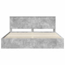 vidaXL Ágykeret fiókkal tárolóval Beton Szürke 200 x 200 cm Mérnöki Fa