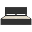 vidaXL Ágykeret fiókkal fejtámlával Fekete 180 x 200 cm Mérnöki Fa