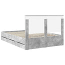 vidaXL Ágykeret fiókkal tárolóval Beton Szürke 135 x 190 cm Mérnöki Fa
