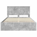 vidaXL Ágykeret fiókkal tárolóval Beton Szürke 135 x 190 cm Mérnöki Fa