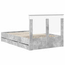 vidaXL Ágykeret fiókkal tárolóval Beton Szürke 120 x 190 cm Mérnöki Fa