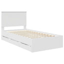 vidaXL Ágykeret fiókkal fejtámlával Fehér 100 x 200 cm Mérnöki Fa