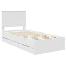 vidaXL Ágykeret fiókkal fejtámlával Fehér 90 x 200 cm Mérnöki Fa
