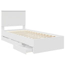 vidaXL Ágykeret fiókkal fejtámlával Fehér 90 x 200 cm Mérnöki Fa