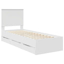 vidaXL Ágykeret fiókkal fejtámlával Fehér 75 x 190 cm Mérnöki Fa