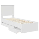 vidaXL Ágykeret fiókkal fejtámlával Fehér 75 x 190 cm Mérnöki Fa